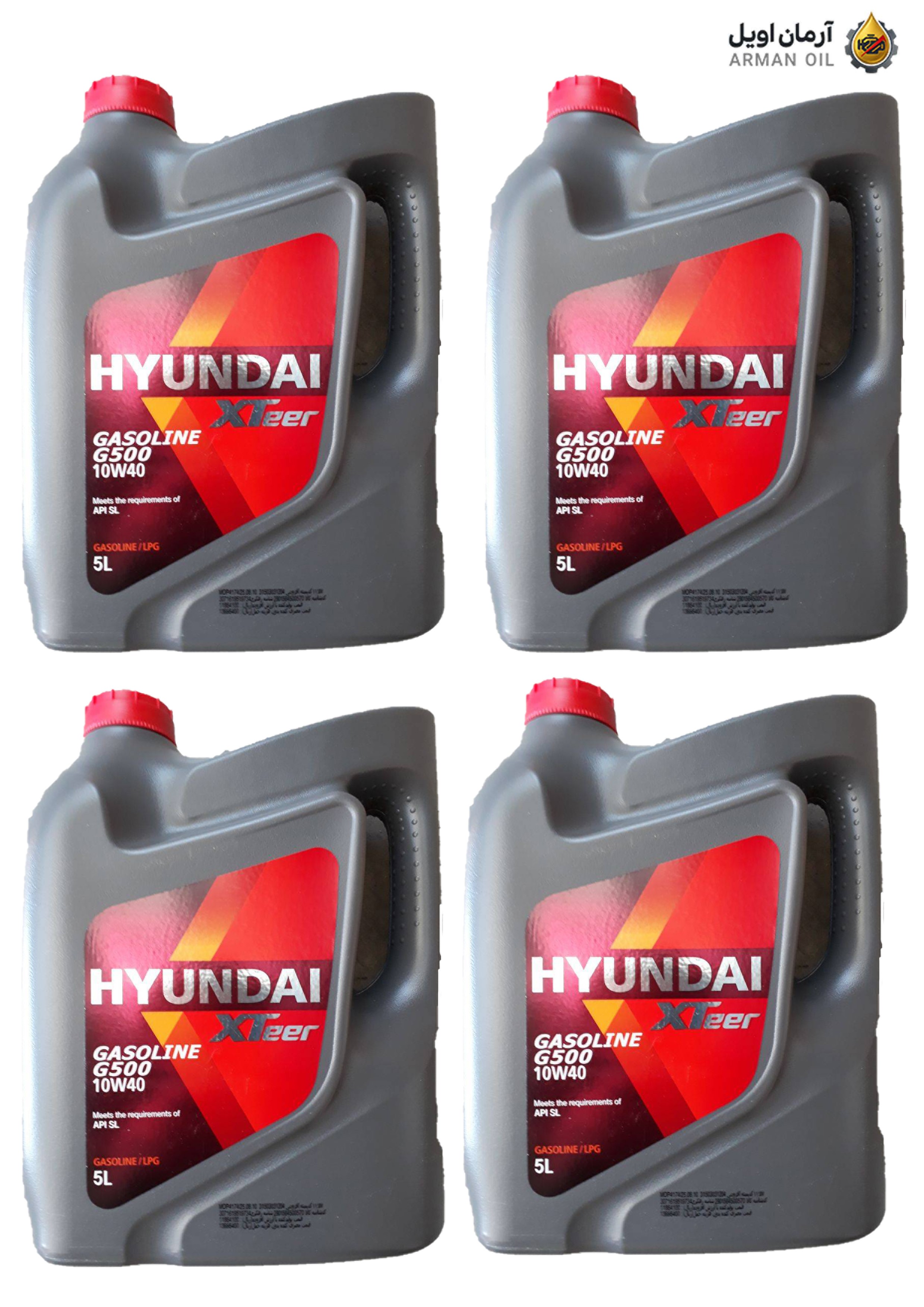 روغن موتور هیوندای اکستیر G500 SL 10W-40 حجم ۵ لیتری (کارتن ۴ عددی)