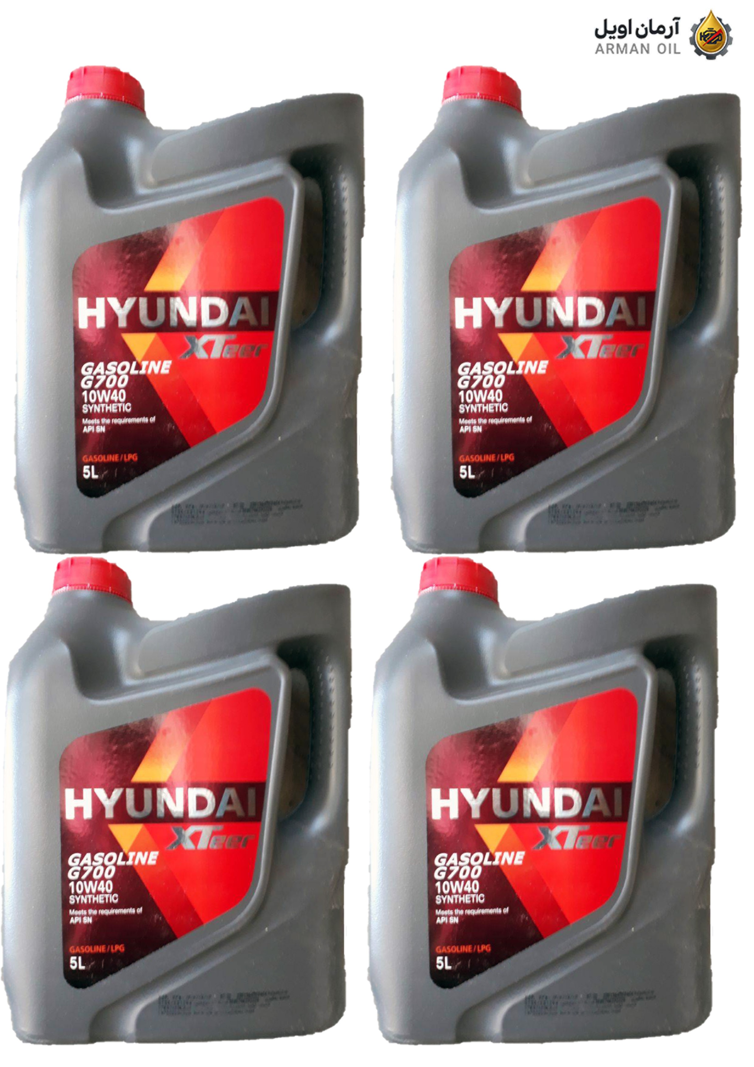روغن موتور هیوندای اکستیر G700 SN 10W-40 حجم 5 لیتری (کارتن 4 عددی)