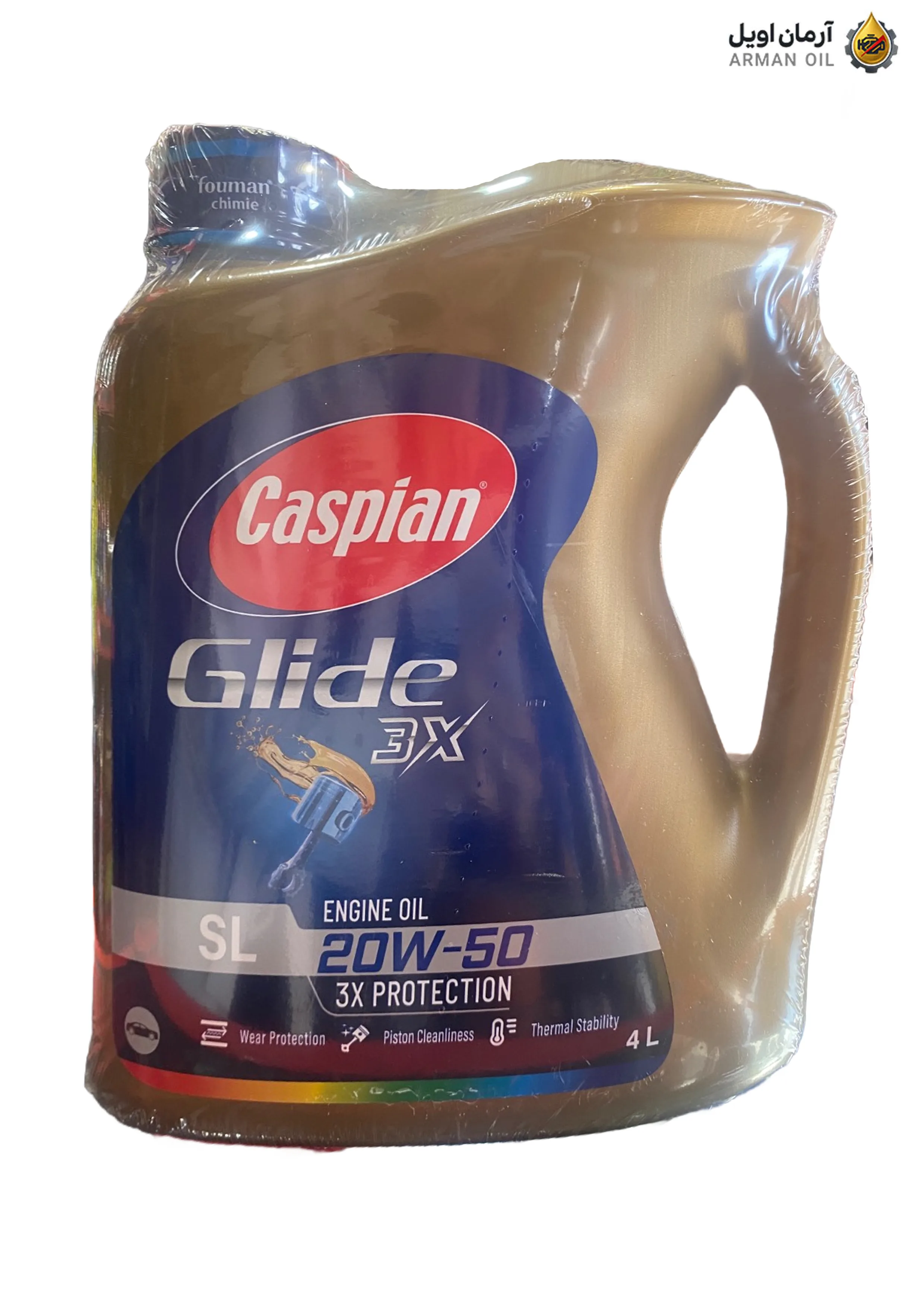 روغن موتور گلاید 20W50 SL کاسپین 4 لیتری 6 عددی